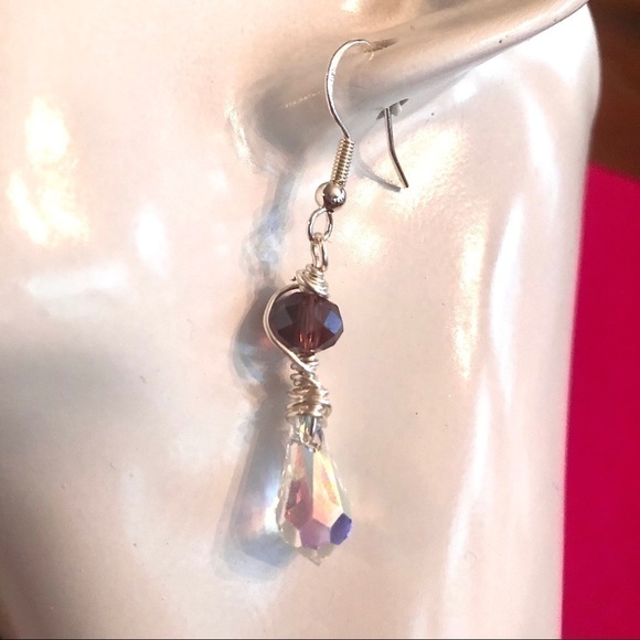 𝅺SWAROVSKI Sterling Silver Earrings Genuine Handcrafted - Picture 7 of 11